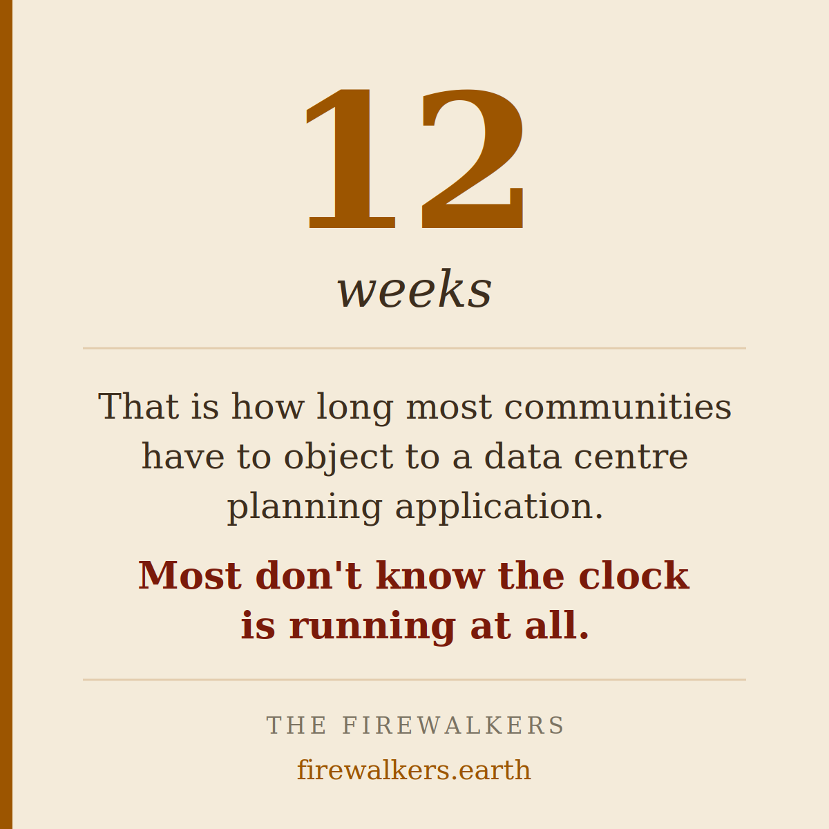 12 weeks — the community consultation window