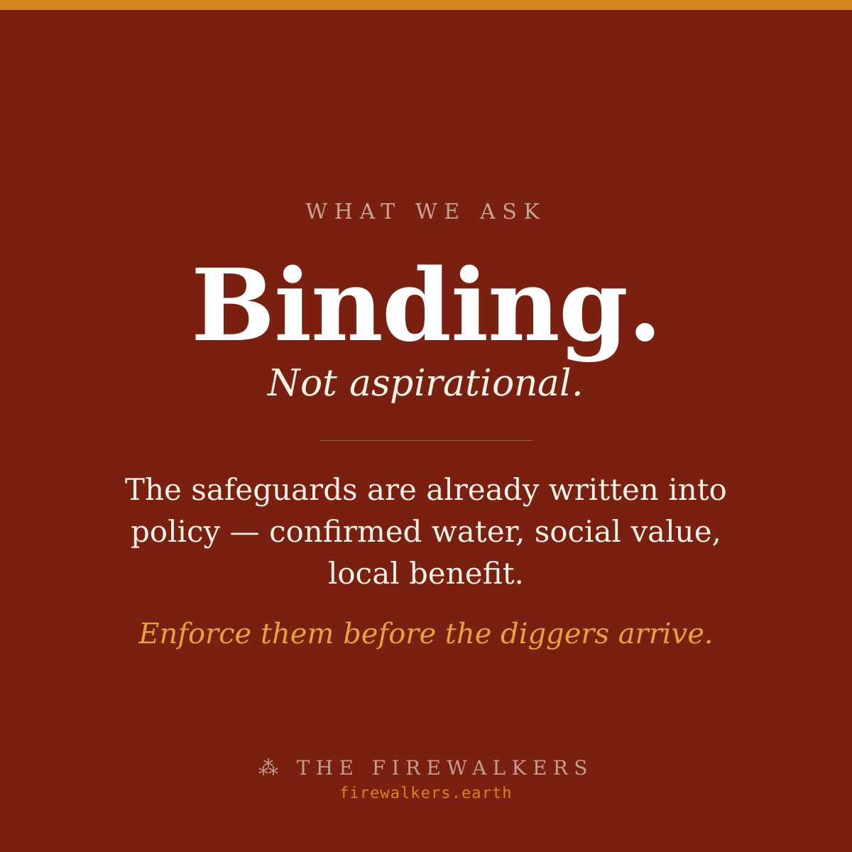 Make the safeguards binding — enforceable conditions, not descriptions
