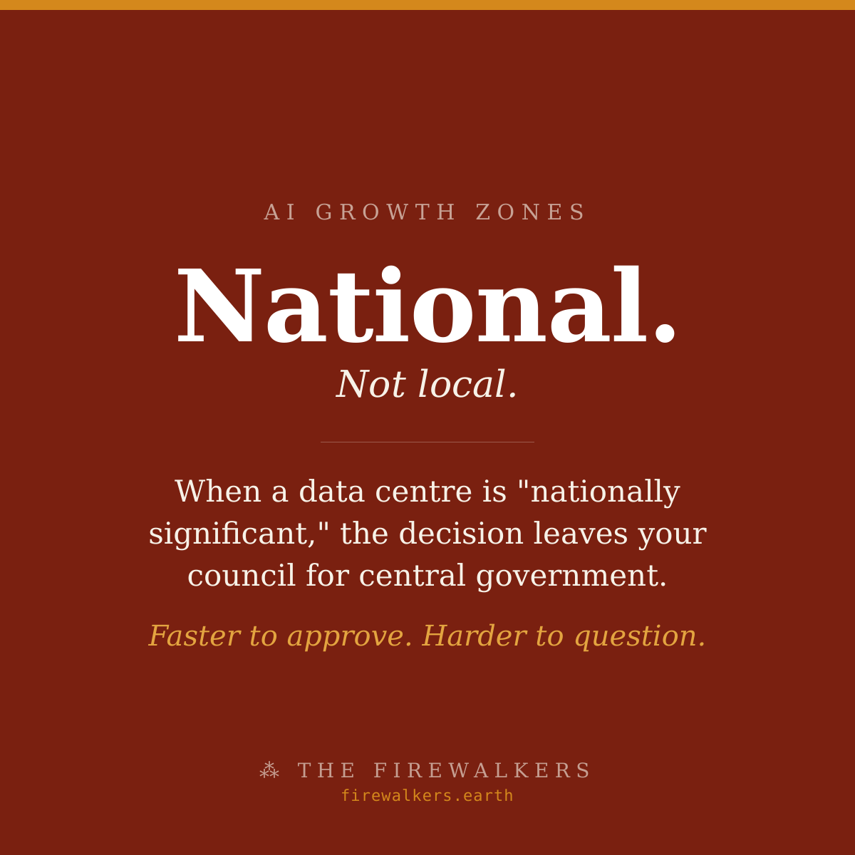National, not local — the biggest data centre sites are decided by central government